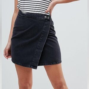 Denim wrap skirt